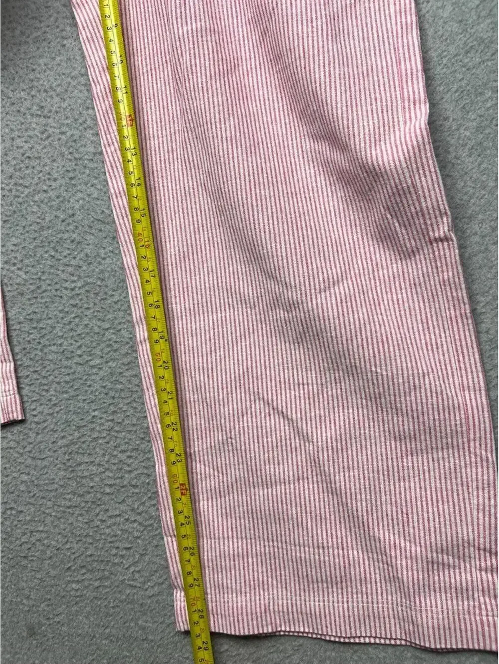 JCrew Women's Pink White Seersucker Wide Leg Pants Preppy Coastal Boho M/8